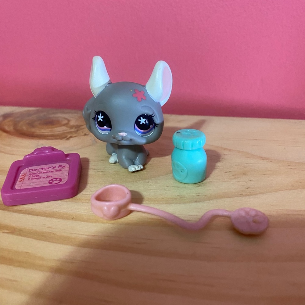 Littlest Pet Shop Authentic Chinchilla 495 Comes With Accessories